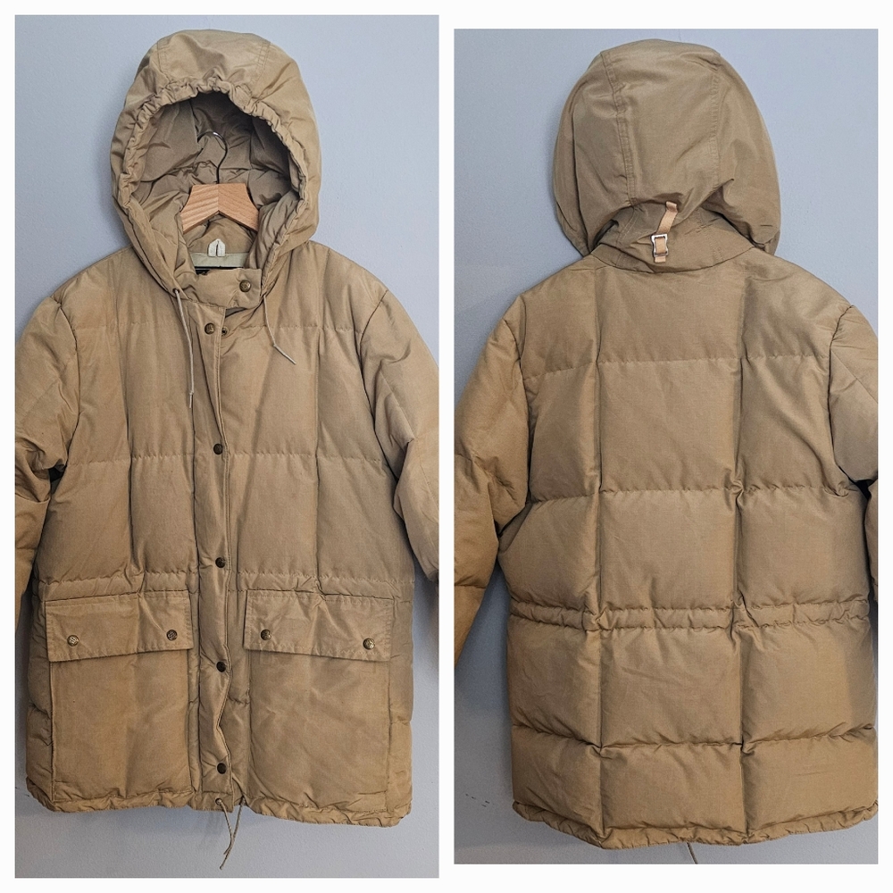 Vtg Eddie Bauer Puffer Coat WomenS Size L Expedition Outfitters Camel Tan Parka